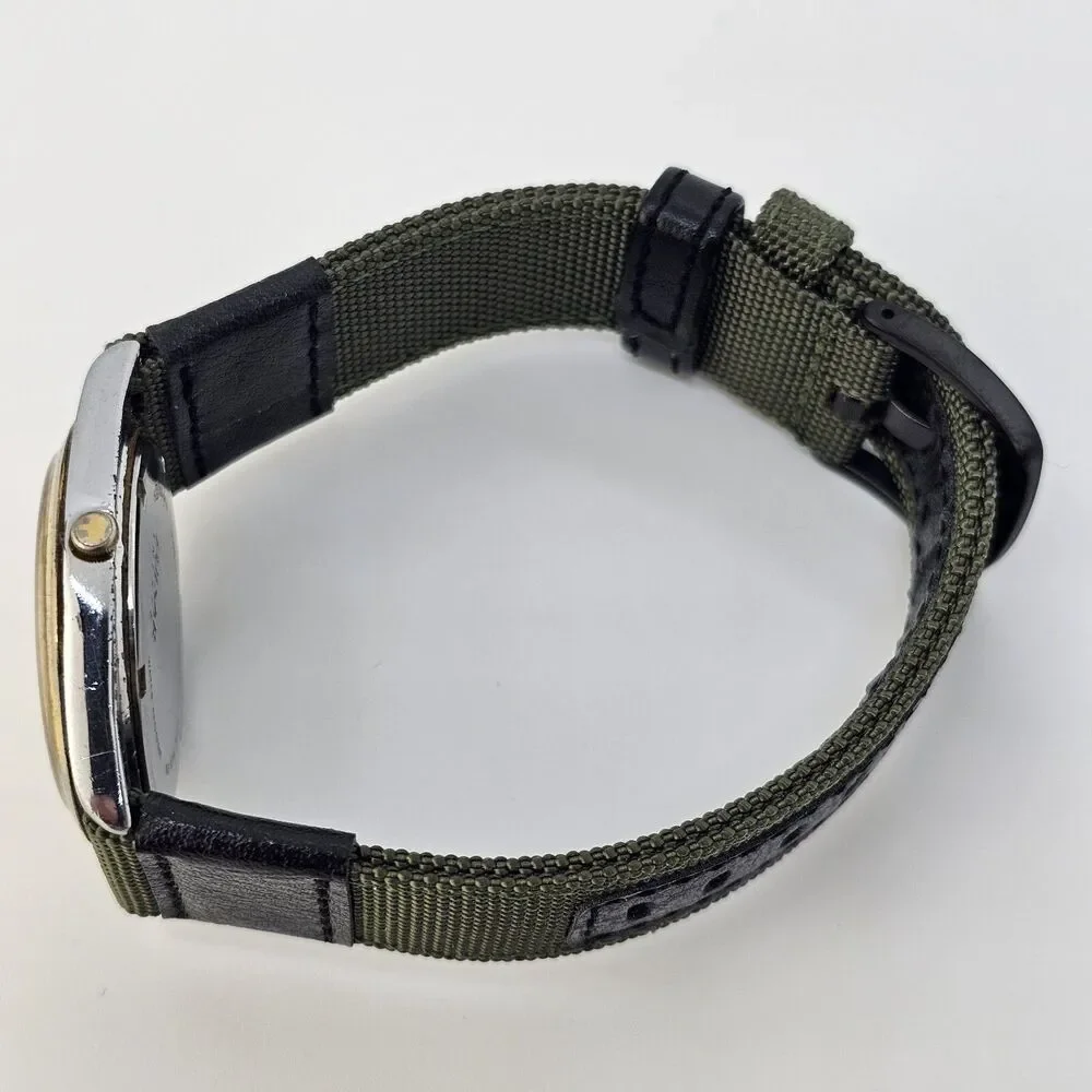 VTG Pulsar Men's Watch 35MM Gray Dial Day Date New Canvas‎ Bands New Battery